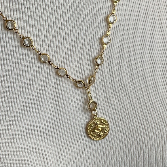 Artisan made Crystal Rosary Station Charm Necklace - Picture 2 of 5